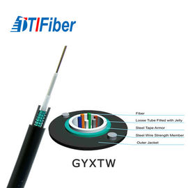 Le mode unitaire 2 blindés/4/6/12 de câble optique de fibre de GYXTW creusent la garantie de 3 ans