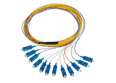 Tresse jaune/orange de tresse de fibre optique de paquet de Sc UPC RPA, de mode unitaire